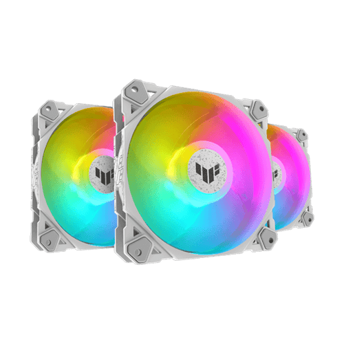 Asus TUF Gaming TF120 ARGB White – 120mm Cabinet Fan with ARGB Controller (Triple Pack)